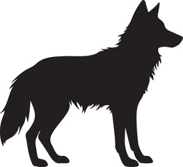 Wolf Silhouette Vector Illustration White Background