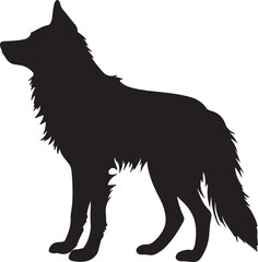 Wolf Silhouette Vector Illustration White Background
