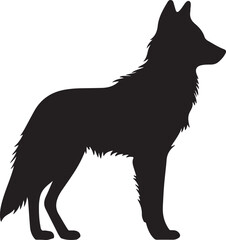 Wolf Silhouette Vector Illustration White Background
