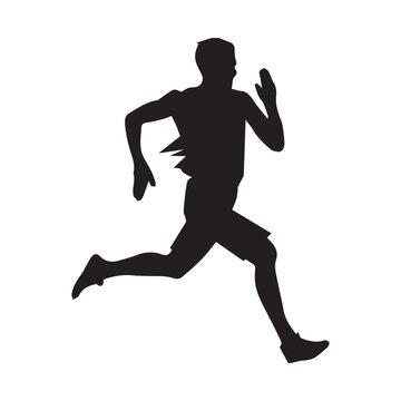 image of a person racing, icon illustration