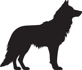 Wolf Silhouette Vector Illustration White Background
