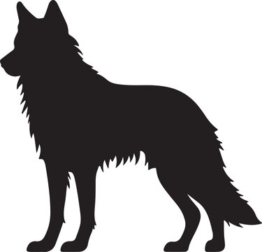 Wolf Silhouette Vector Illustration White Background