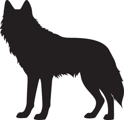 Wolf Silhouette Vector Illustration White Background
