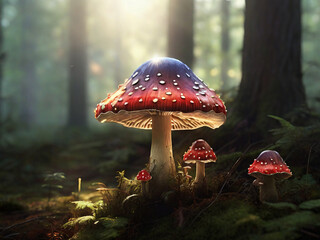 Fototapeta premium Toadstools in the Forest