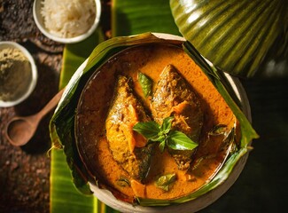 ''Amok trey'', Traditional Dish from Cambodia. Thai Food. At Thai Restaurant in Cambodia.