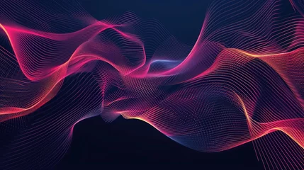 Abwaschbare Fototapete Abstract background with dynamic linear waves. Vector illustration in flat minimalistic style © Manzoor