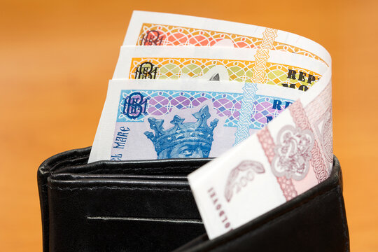 Moldovan leu in the black wallet