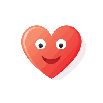 Cute heart icon. Emoji heart. Smile heart. Isolated