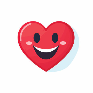Cute heart icon. Emoji heart. Smile heart. Isolated