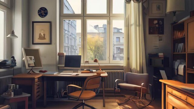 Interior of a modern office. Toned image.