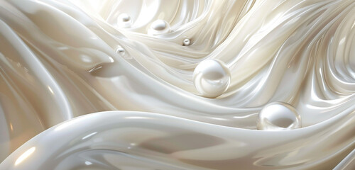 Abstract pearl swirls, visually stunning. - obrazy, fototapety, plakaty