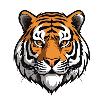 Cute tiger cartoon icon vector illustration graphic