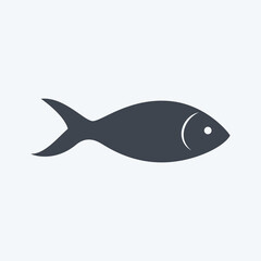 Icon Fish. suitable for animal symbol. glyph style. simple design editable. design template vector. simple symbol illustration