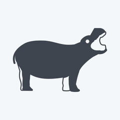 Icon Hippo. suitable for animal symbol. glyph style. simple design editable. design template vector. simple symbol illustration