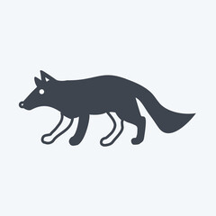 Icon Wolf. suitable for animal symbol. glyph style. simple design editable. design template vector. simple symbol illustration