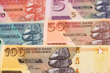 Zimbabwean dollar a business background - obrazy, fototapety, plakaty