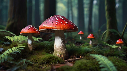Toadstools in the Forest