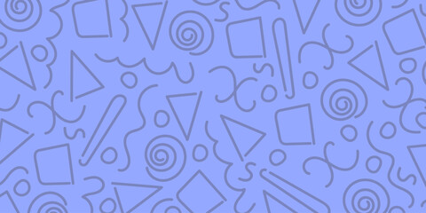 Line doodle pattern. Trendy design with shapes. Simple scribble wallpaper. Abstract vector background.