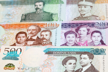 Fototapeta na wymiar Dominican peso a business background