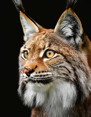  Portrait de lynx sur fond noir © JBN