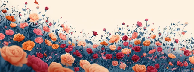 Foto op Plexiglas Chuchotements du vent : dame parmi les roses © Fred
