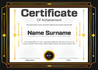 certificate new professional design in frame background 