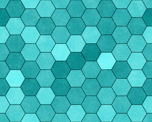Retro teal hex abstract repeat and seamless background