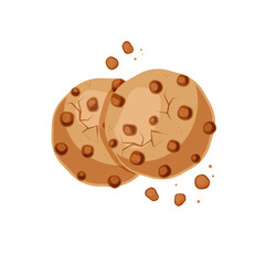 illustration, shortbread with chocolate, vector