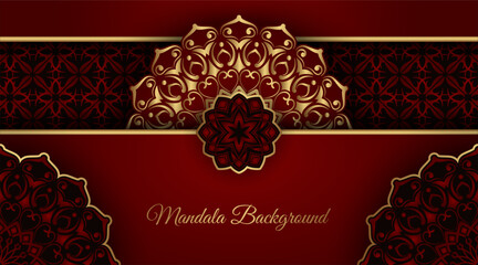 Luxury red background with ornamental mandala