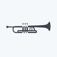 Icon Trumpet. suitable for music symbol. glyph style. simple design editable. design template vector. simple symbol illustration