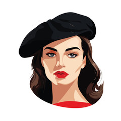 Fashion beret hat flat vector illustration isolated