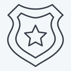 Icon Protection Shield. related to Military And Army symbol. line style. simple design illustration