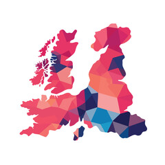 flat design great britain map silhouette icon vector - 765605539