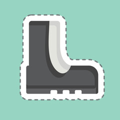 Sticker line cut Army Shoe. related to Military And Army symbol. simple design illustration