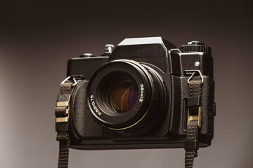 retro film camera in vintage style