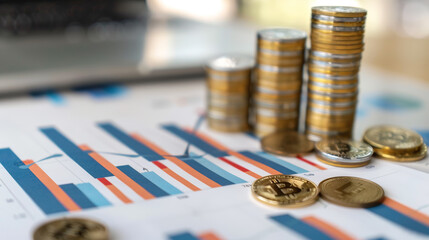 Coin Stack Growth: Business Marketing Success. Generative AI