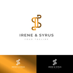I and S letters monogram logo design