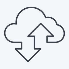 Icon Cloudy. related to Social Network symbol. line style. simple design illustration