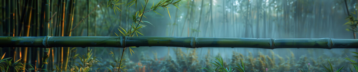 Whispering bamboo grove, windy afternoon, high-speed shot capturing movement,  hyper realistic - obrazy, fototapety, plakaty