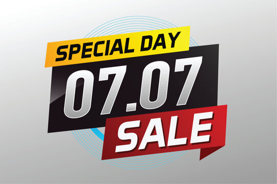 7.7 Special day sale word concept vector illustration with ribbon and 3d style for use landing page, template, ui, web, mobile app, poster, banner, flyer, background, gift card, coupon

