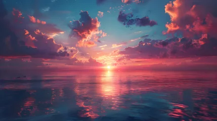 Möbelaufkleber Sunset sea landscape. High quality © fillmana