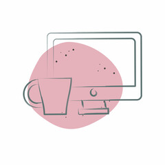 Icon Work. related to Social Network symbol. Color Spot Style. simple design illustration