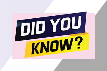 Did you know ? word concept vector illustration and 3d style, landing page, template, ui, web, mobile app, poster, banner, flyer, background, gift card, coupon, label, wallpaper

