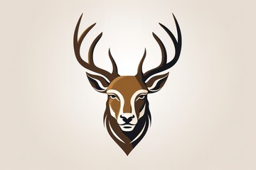 Deer Head on a White Background Vector Illustration

