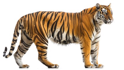 Fototapeta premium Majestic bengal tiger isolated on white background