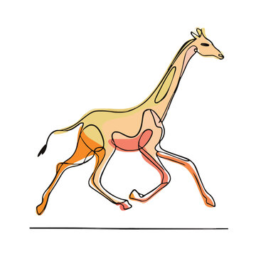 drawing illustration of a giraffe