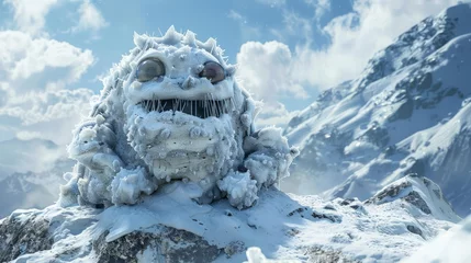 Foto op Plexiglas Snow monster cartoon character. © Yahor Shylau 