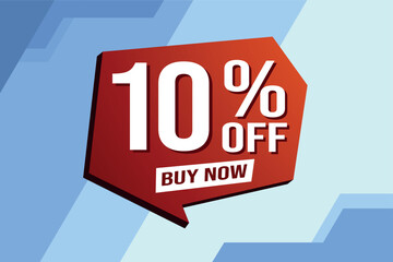 10% ten percent off buy now poster banner graphic design icon logo sign symbol social media website coupon

