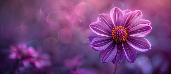 A vibrant purple flower in sharp focus against a blurred background, showcasing its beauty and intricacies.