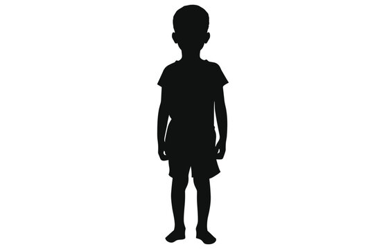 Silhouettes of african kids faces. African boys face silhouette